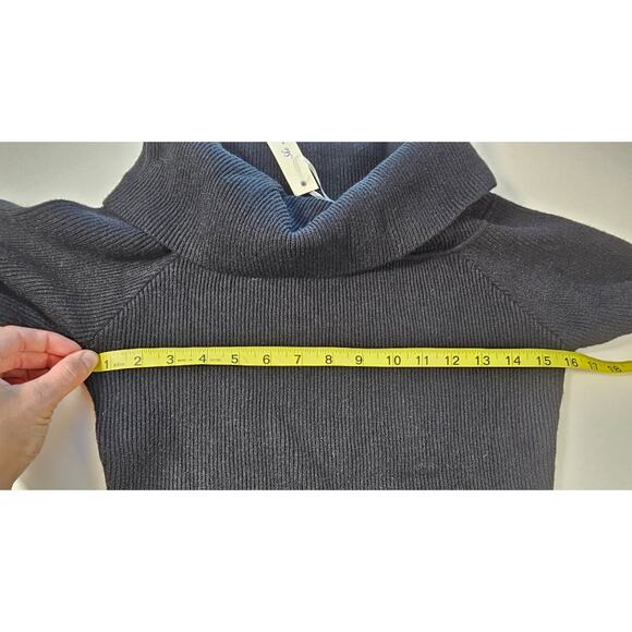 NWT she + Sky L (juniors) black bodycon bubble sleeve dress mock neck sweater - Picture 6 of 7